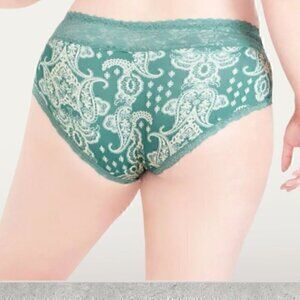 HIPS & CURVES Cotton Print Boyshort - jade  18/20 & 22/24  super comfy panties